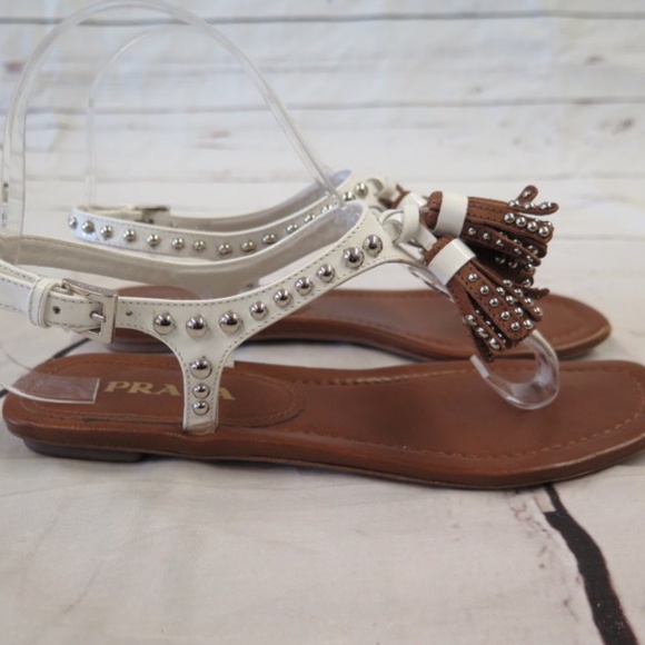 Prada Studded Tassel Sandal - Picture 4 of 8